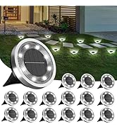 INCX Solar Ground Lights,16 Pack Solar Lights Outdoor Waterproof, Solar Garden Lights Landscape L...