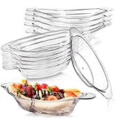 WRINGKIT 12 Pack Banana Split Boats, 6 Oz Acrylic Ice Cream Sundae Serving Dish, Reusable Clear D...
