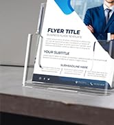 MaxGear Brochure Holder 3 Tier 4x9 inch Acrylic Literature Display Stand Clear Plastic Flyer Hold...