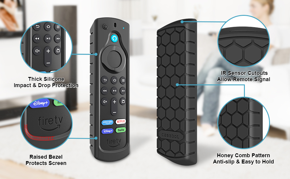 Anti-Slip Silicone Alexa Voice Remote Cace Cover for for Fire TV Stick 4K Max/ Fire TV Stick Lite