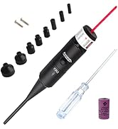 Laser Bore Sight Kit Multiple Calibers, Green/Red Dot Boresighter Set for .177 to .50 Caliber Rif...