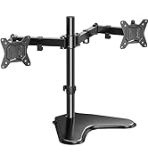HUANUO Dual Monitor Stand, Free-Standing Fully Adjustable Dual Monitor Mount for 2 Screens up to ...