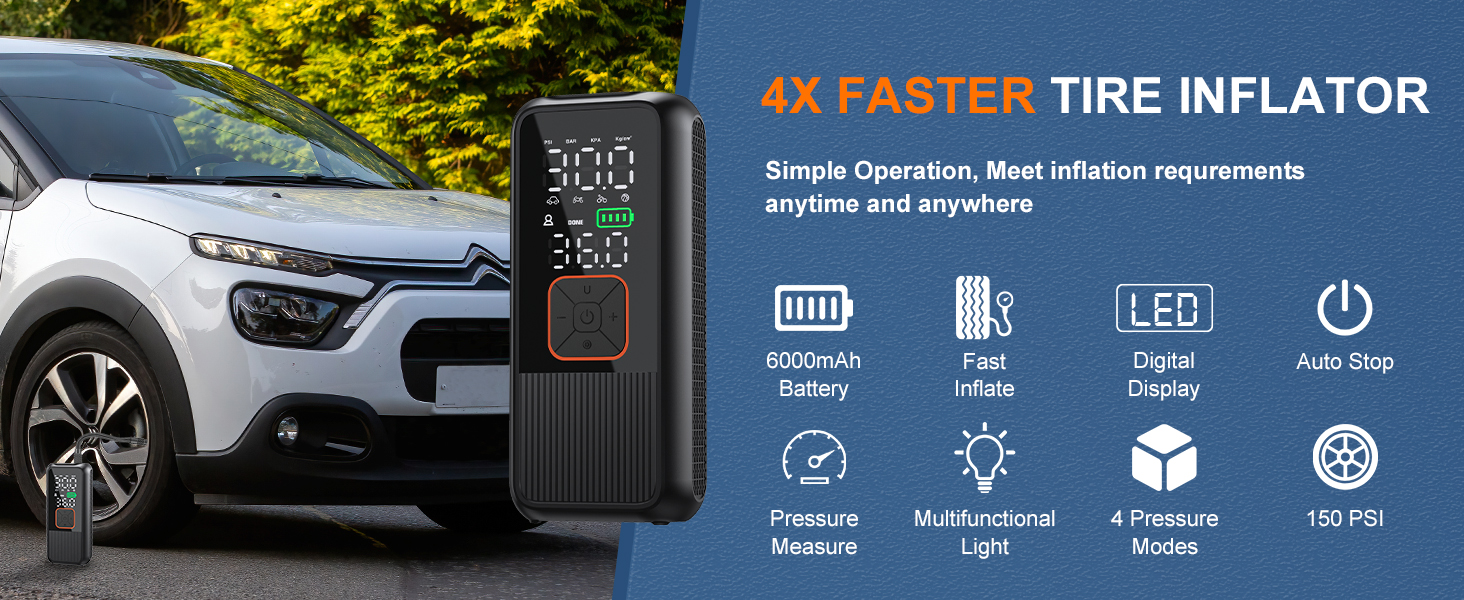 02-1 portable tire inflator for car 1464-600 V5