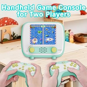 Handheld game console for two players