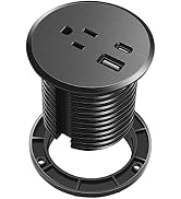 Desk Grommet Power 2.5 inch,Desktop Power Grommet with PD 18W USB C,Surface Mount Round Power Gro...