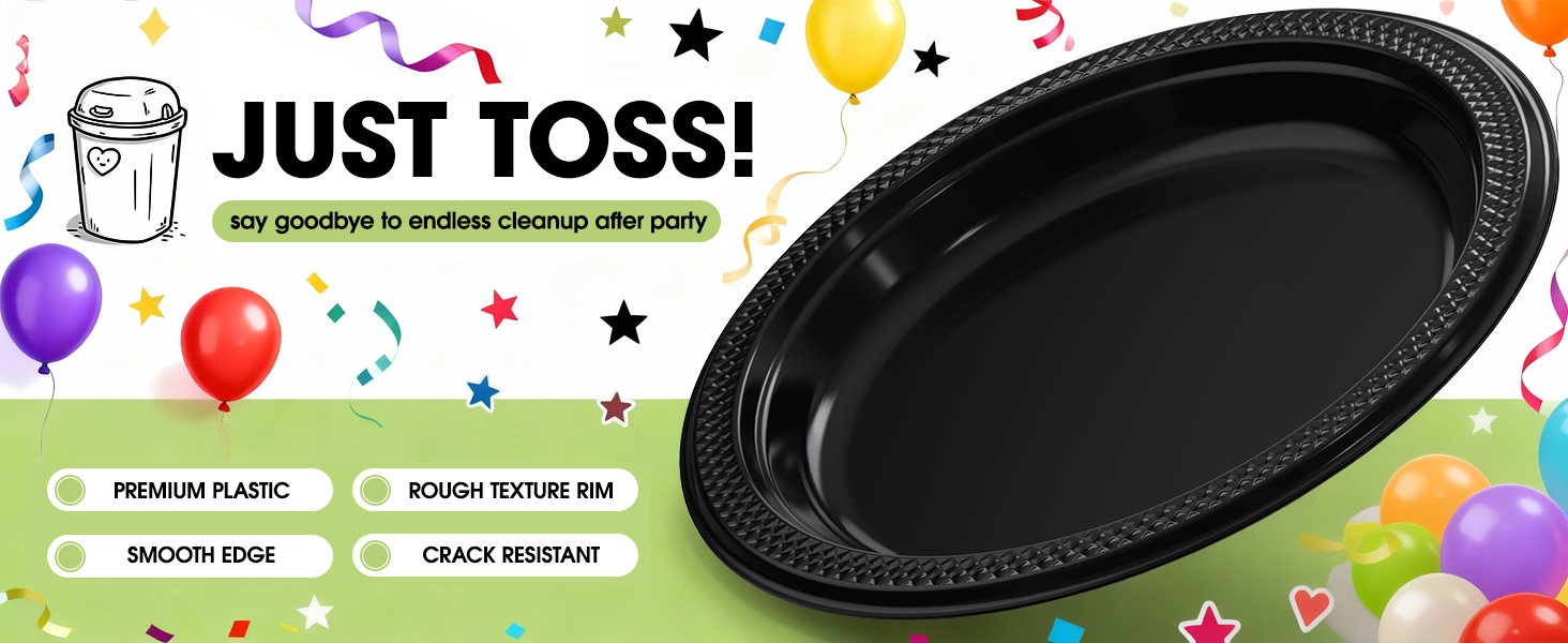 black plastic plates