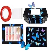 35 Pcs Empty Press on Nails Packaging Box Set 35 Pcs White Background Papers and 1 Double Sided T...