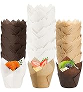 NPLUX 200PCS Tulip Cupcake Liners Muffin Liners for Baking Greaseproof Cupcake Wrappers Standard ...
