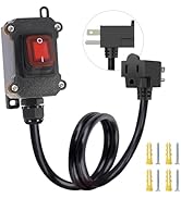 Inline Cord Switch with 3.3FT 14AWG Cable Piggyback Plug(3-Pronged), IP67 Waterproof Extension Co...