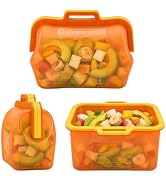 Silicone Reusable Food Storage Bags, NUZEAK Magnetic Fast Seal Reusable Storage Bags, Stand Up Si...