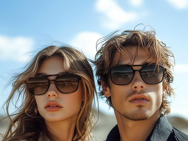 konqkin Retro Aviator Sunglasses for Women Men