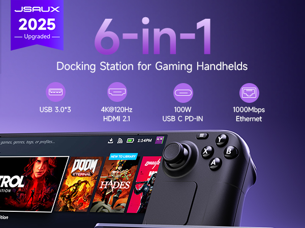 STEAM DECK OLED DOCK ROG ALLY X DOCK LEGION GO S DOCK MSI CLAW DOCKING STATION