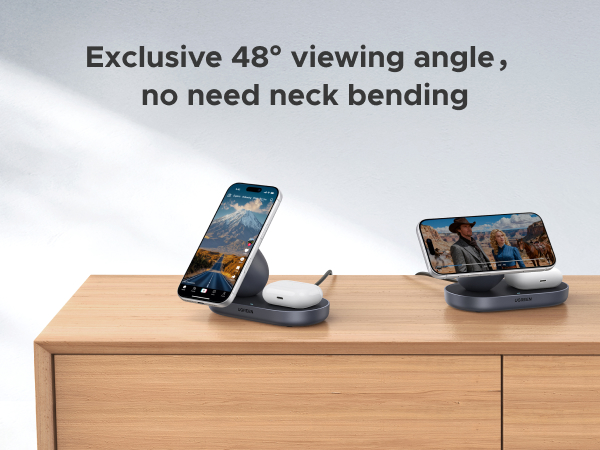 Exclusive 48° viewing angle, no need neck bending
