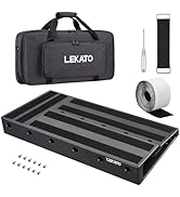 LEKATO Guitar Pedal Board, Pedal Board 22"x11"x2.8", Guitar Effects Pedalboard, Built-in Compartm...