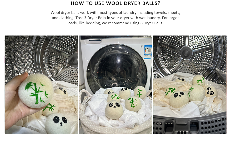 how to use wool dryer balls?Toss 3 dryer balls in dryer.