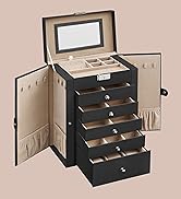 SONGMICS 6 Tier Jewelry Box, Jewelry Storage Organizer with 5 Drawers, Large Storage Capacity, wi...
