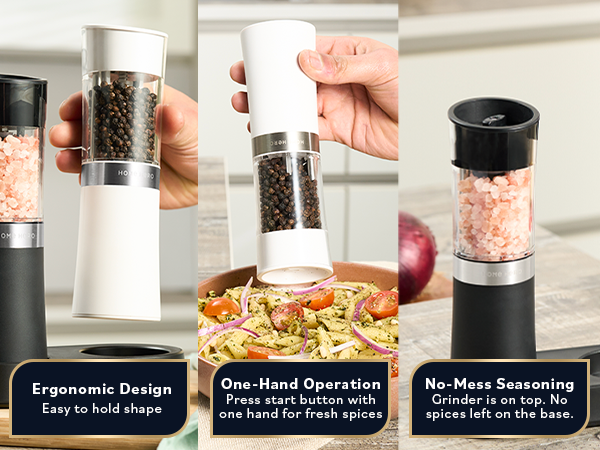 features of the home hero salt and pepper grinders