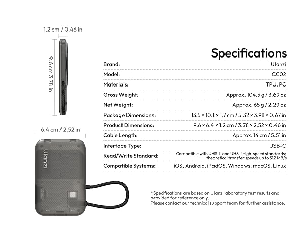 Ulanzi 3-in-1 Portable SD Card Reader