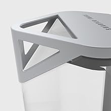 Integrated water tank handle.