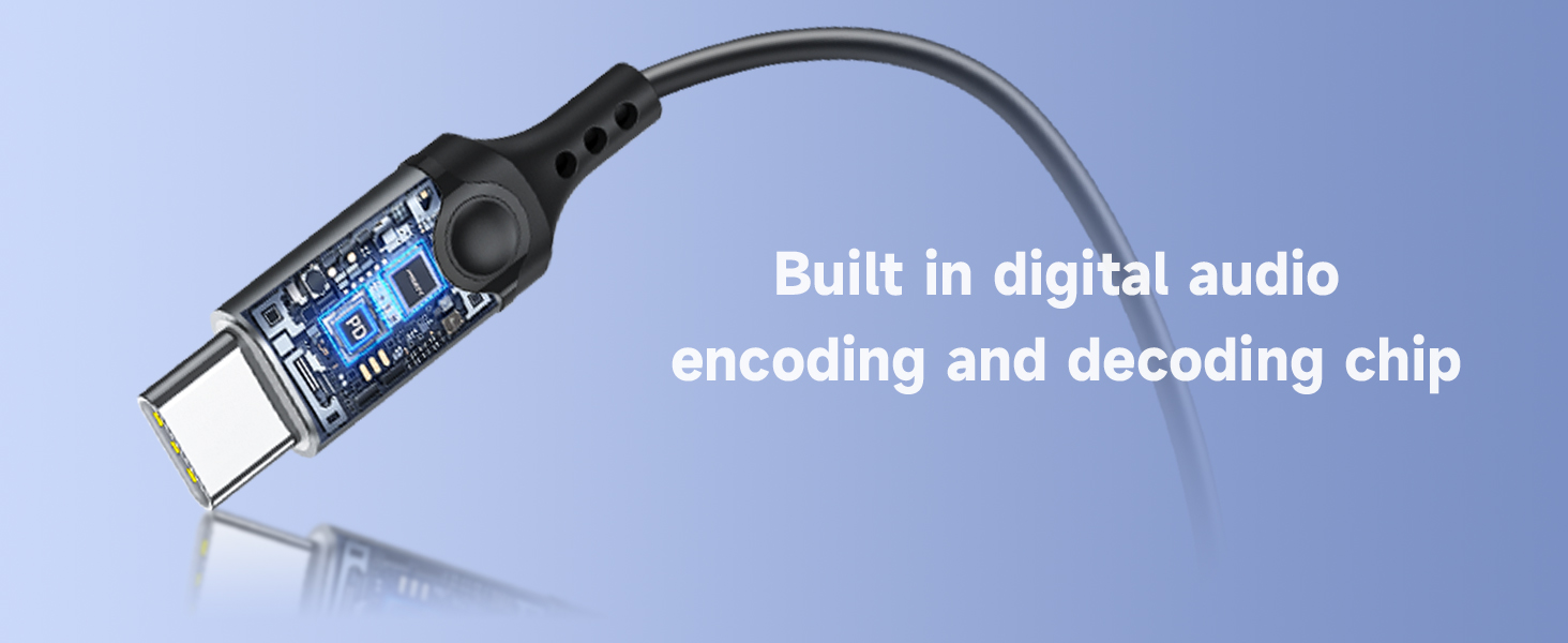 Wired Earbuds USB C Built in digital audio encoding and decoding chip usb c earphones