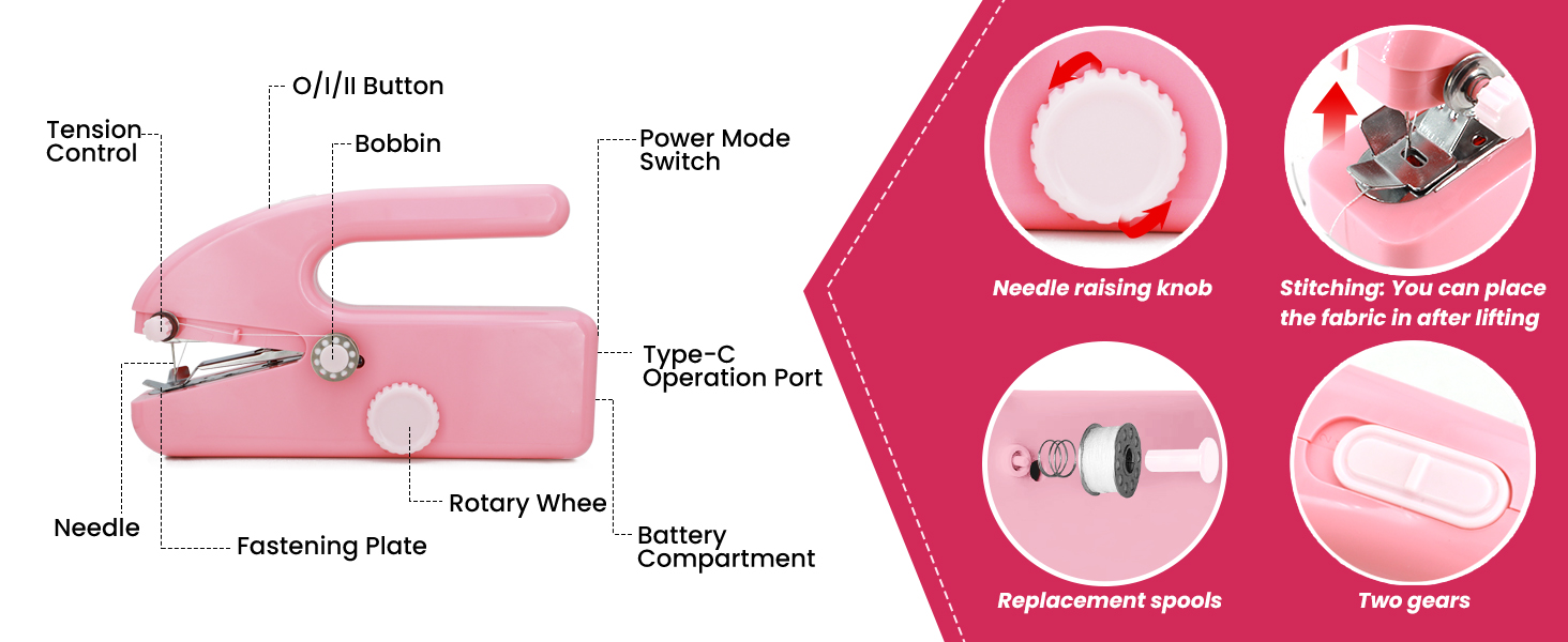 mini electric sewing machine maquina de coser portátil portable sewing machine hand held sewer