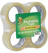 Duck Brand Standard Packaging Tape Refills - 4 Extra Long Rolls of Clear Packing Tape - Shipping,...