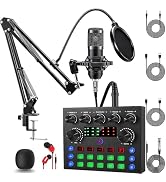 ALSO GO Podcast Equipment Bundle, Podcast Microphone Bundle with BM-800 Microphone &amp; V8s Sound Ca...