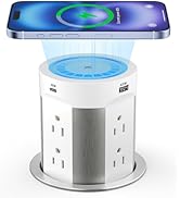 Kungfuking Pop Up Outlet for Countertop Kitchen, 15W Wireless Charger, 75W USB C Counter Top Elec...