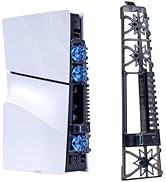 NANANINO PS5 Slim Cooling Fan - Silent Triple Cooling Fan with RGB Lighting &amp; USB 3.0 for PlaySta...