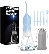 Water Dental Flosser Teeth Pick: Portable Cordless Oral Irrigator 320ML Rechargeable Travel Irrig...