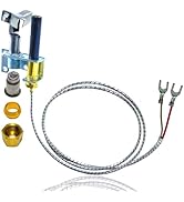 MCAMPAS 750mv Thermopile, Pilot Burner with Natural Gas &amp; Propane Gas Pilot Orifice for New Deep ...