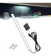 JUSJUBR Black Under Cabinet Lighting Plug in, Under Counter Lights, 12 Inch Dimmable LED Light Ba...