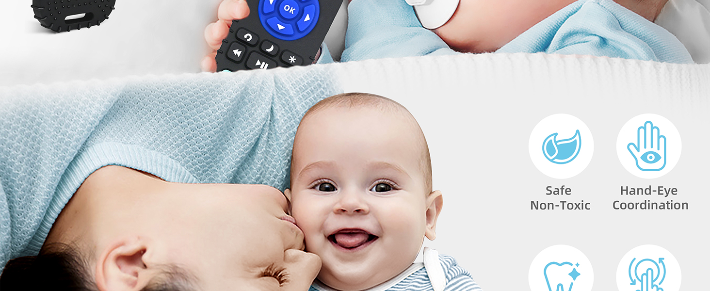 Silicone Baby Teether Remote Control Toy for Newborn Infant Boy Girl Autism