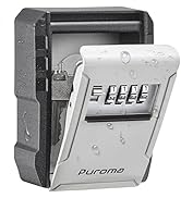 Puroma Key Lock Box with Key Hook, Resettable 4-Digit Combination Lockbox, Waterproof Key Storage...