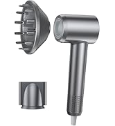 Hair Dryer with Diffuser, 160000 RPM High-Speed Ionic Blow Dryer Portable Professional Lightweigh...