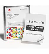 Phomemo US Letter Adhesive Thermal Paper 100 Sheets, Compatible with M832D M832 M834 M08F-Letter ...
