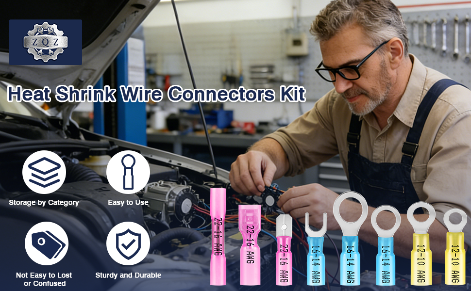 16-14 gauge heat shrink wire connectors crimp terminals