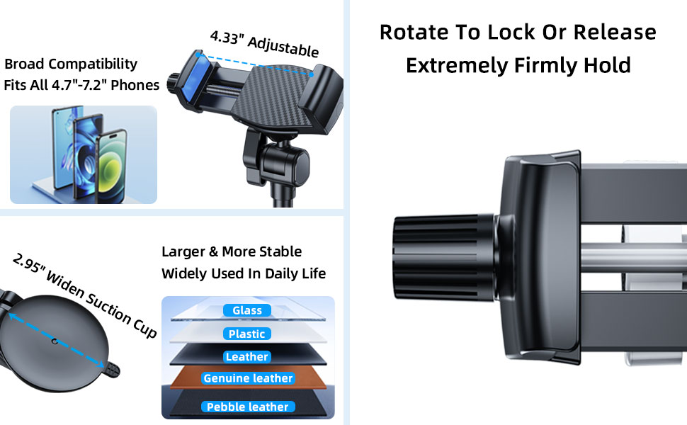 xuenair rotatable car phone holder,suction car phone mount