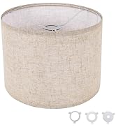 Small Lamp Shade, Beige Drum Lampshade 8.7''Top X 8.7'' Bottom X 7.9'' High, Replacement Lamp Sha...