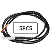 5PCS Waterproof Temperature Probe Thermometer DS18B20 1M with Heat Resistance Thermal Cable