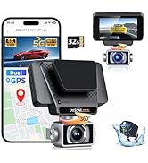 Juscar 4K Dash Cam Front and Rear, 5G WiFi with Free 32GB Card, 2160P+1080P Car Camera with 3" To...