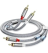 RIKSOIN RCA Cable-1.6FT/0.5M 2RCA Male to 2RCA Male Stereo Audio Cable with Magnetic Ring Support...