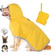Lukovee Dog Raincoat, Adjustable Dog Rain Jacket with Clear Hooded Double Layer for Large Medium ...