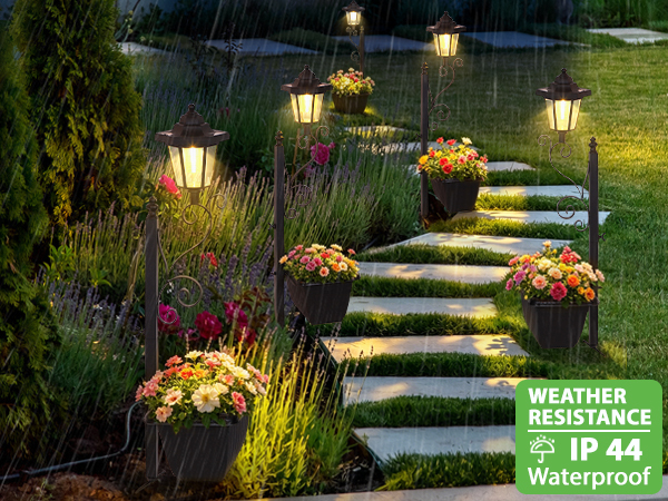 Outdoor Flower Pots Solar Post Lamps Solar Lamp Post Lights Decorative Lamp for Garden, Patio