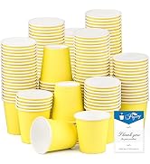 Prgery 150 Pack 3oz Yellow Paper Cups,Mouthwash Cups, Disposable Bathroom Cups,Small Paper Cups 3...