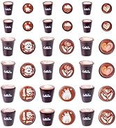 Magibeads 36Pcs Resin Mini Coffee Cups Miniature Food Kitchen Set Fake Drink Latte Coffee Pot Mug...