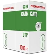 CENTROPOWER Cat 6 Ethernet Cable 1000 ft, 23AWG 4-Pair Quality Solid Conductor Network Cables, 55...