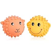 SCHITEC Squeaky Dog Toys, 3'' Interactive Latex Squeak Fetch Play Animal Balls, [2 Pack] Spiky So...