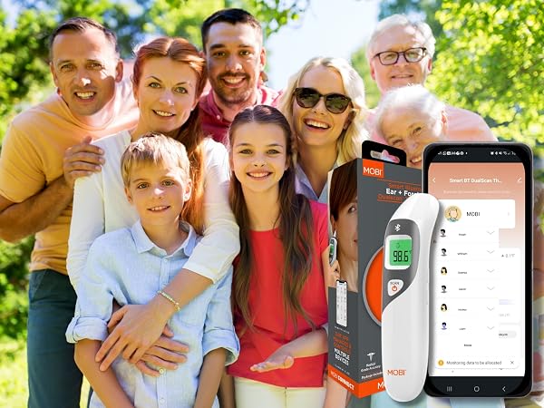 MOBI Connect Smart DualScan Bluetooth Ear &amp; Forehead Thermometer