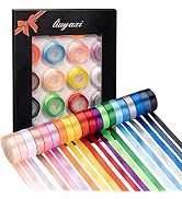 20 Colors 100 Yard Double Faced Polyester Satin Ribbon, 3/8" Wide 5 Yard/Roll, Silk Ribbon Perfec...